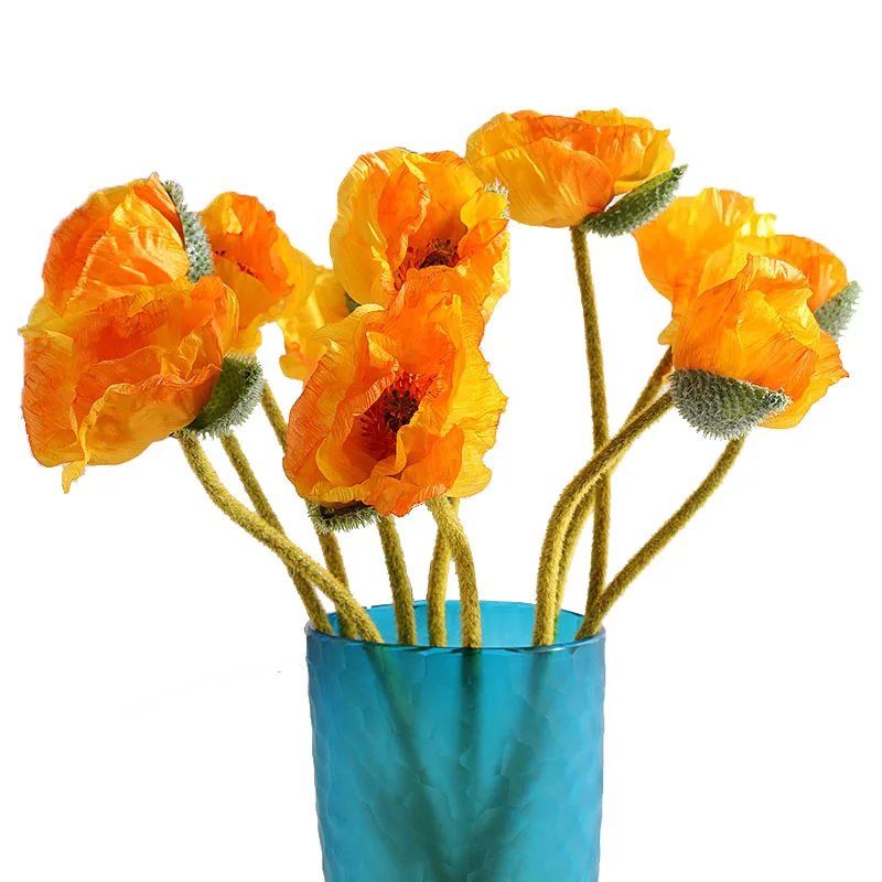 Недорогие Декоративные Шелковые искусственные маковые цветы XUELY свадебное