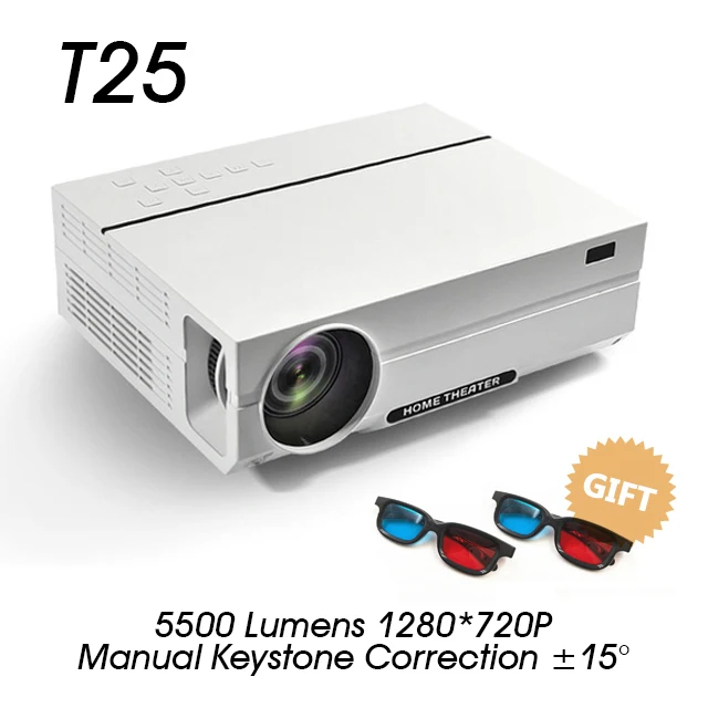 T25-white-1280x768 ALSTON T26 серия Full HD 1080P проектор 6500 люмен Домашний кинотеатр HDMI VGA USB tv 3D T25 T26 проектор с подарком - Цвет: T25-white-1280x768