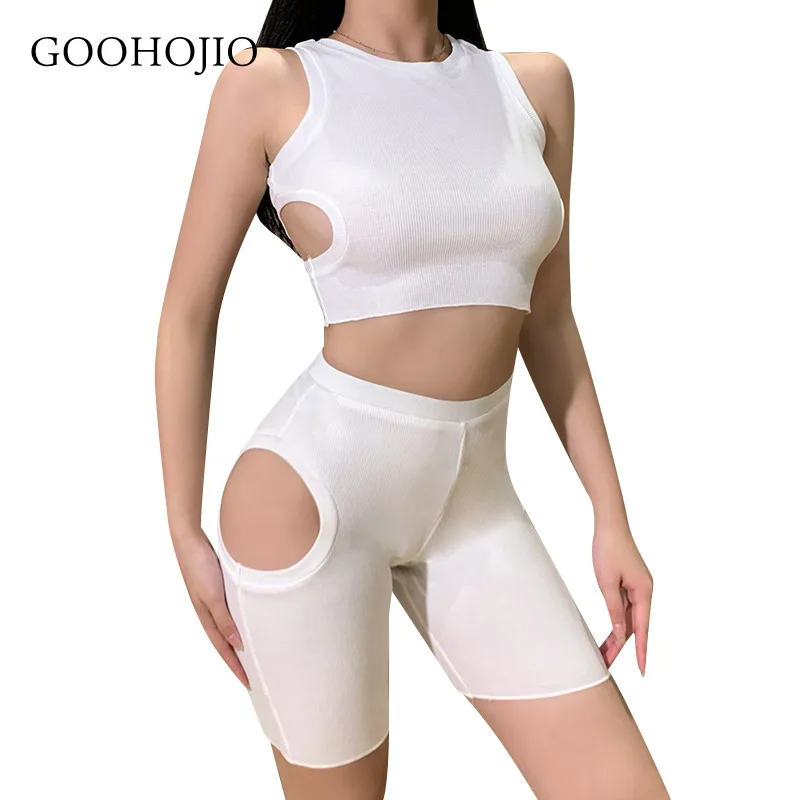 

Новинка весна-осень 2021, повседневный брючный комплект GOOHOJIO, женский простой облегающий спортивный костюм, однотонные женские брючные компл...