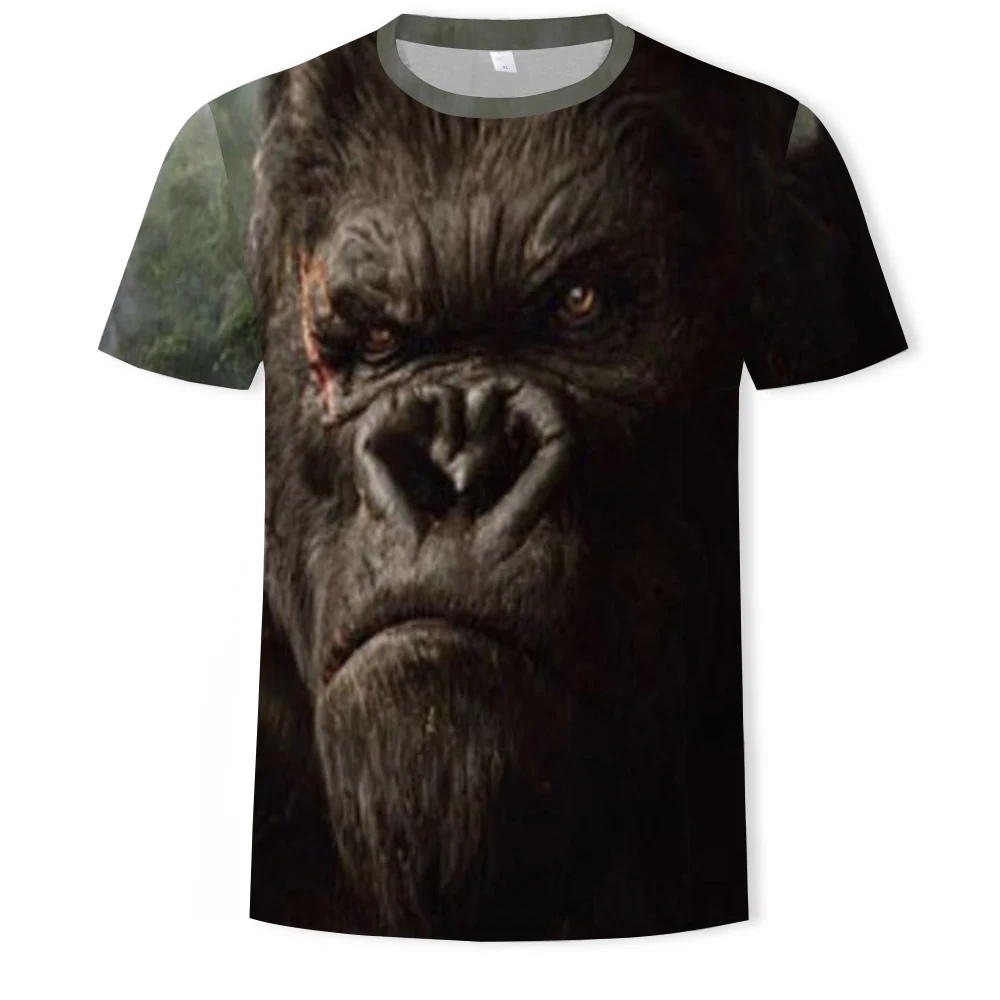 

Fashion leisure men's women's T-shirt Harajuku short sleeve T-shirt animal monkey gorilla 3D printing T-shirt summer xxs-6xl