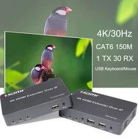 4k hdmi extender over tcp ip support gigabit poe network switch cat5e usb mouse keyboard kvm up to 150m cat6 to 30 receiver