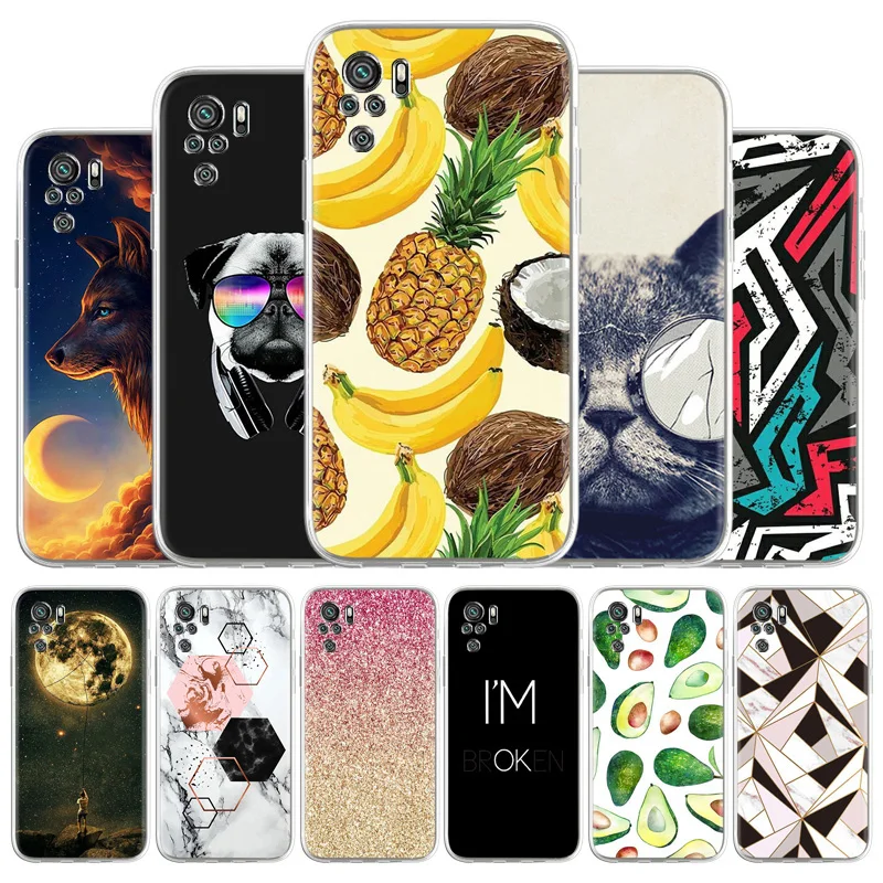 

Case For Xiaomi Redmi Note 10 Cases Silicon Animal Painted Funda For Xiaomi Redmi Note 10 4G Soft TPU Pattern Phone Coque