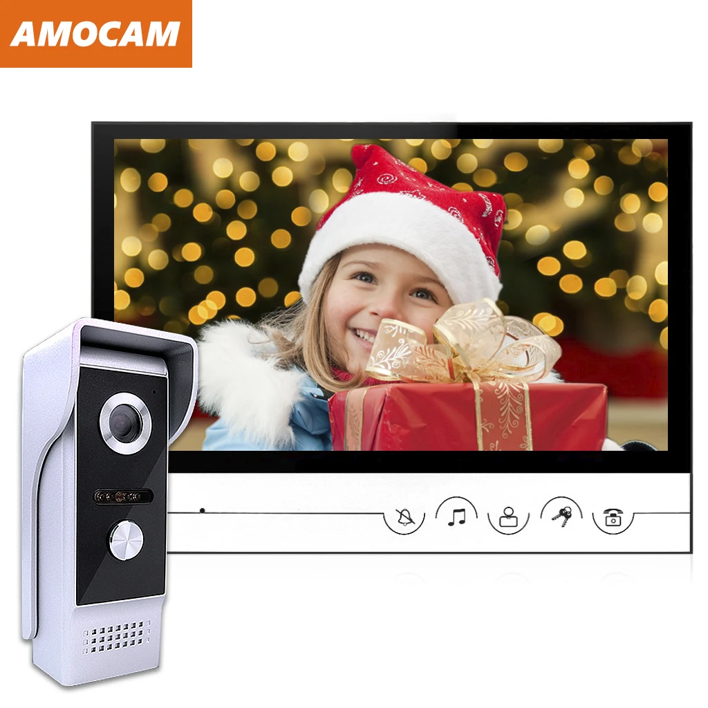 9 Inch Wired Video Door Phone System Video Intercom Doorbell With Waterproof Outdoor IR Camera Remote Unlock for home Security