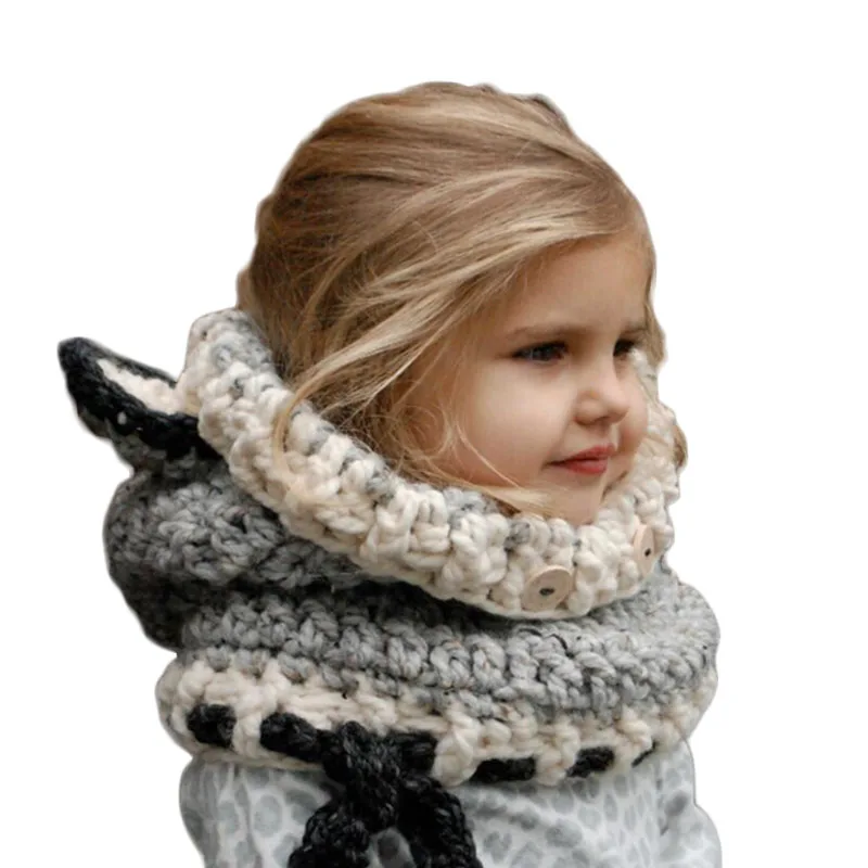 Сезон Зима 2016 с рисунком Лиса для детей на уши ручной работы Beanie шапки и шарфа