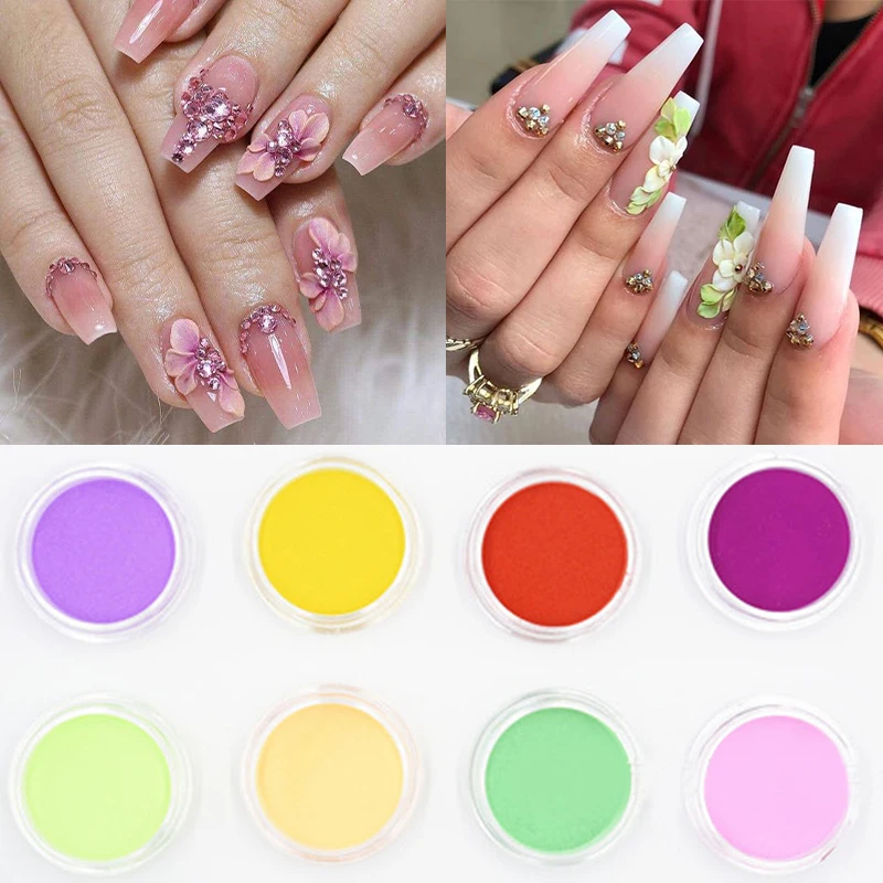 12 коробок/набор акриловый порошок розовый белый полимер блеск для ногтей Советы