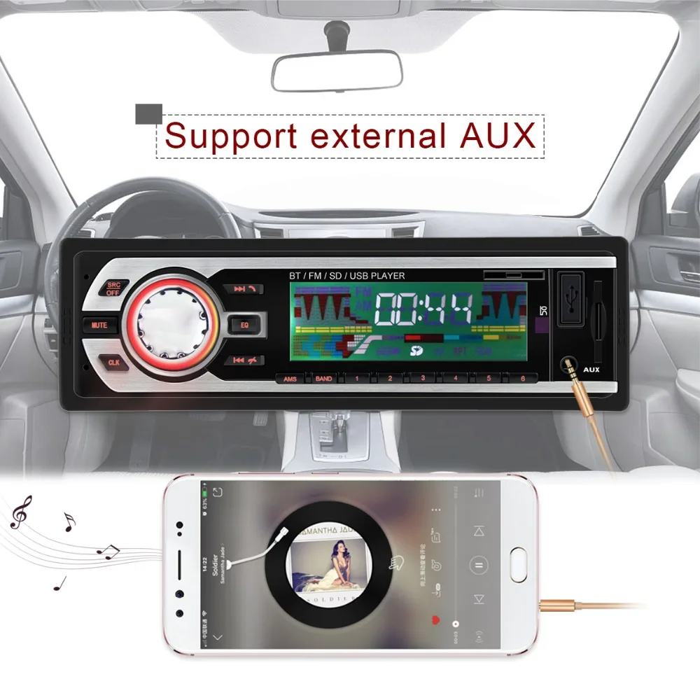 Авторадио 1 Din Bluetooth автомобильное радио SD 24 В mp3-плеер авто аудио автомобильный аудио плеер 1 DIN автомагнитолы наборы стерео Карро автомотив