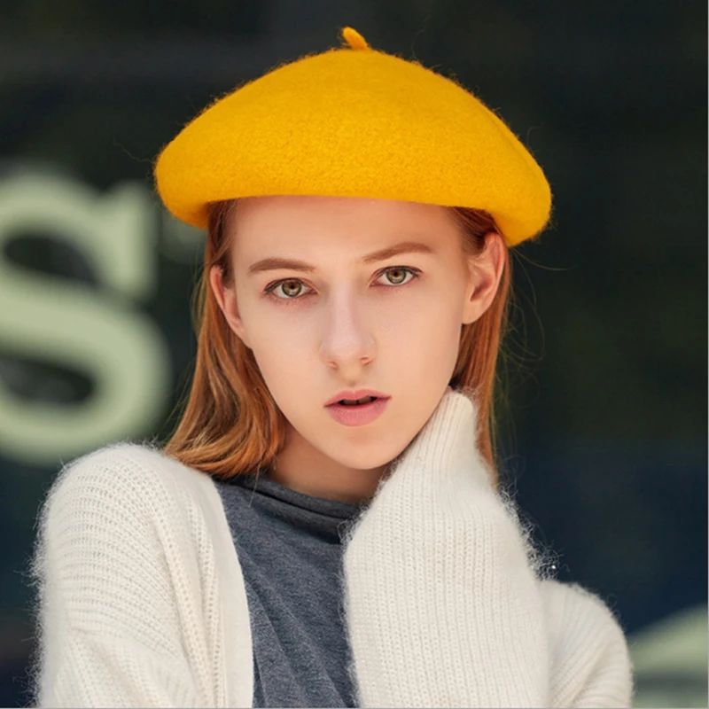

Winter Thick Warm Artist Beret Hats French Pumpkin Beret Caps Women Female Ladies Octagonal Hat Gorras