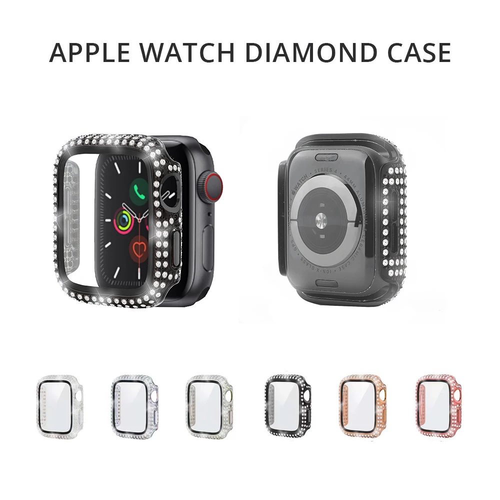 

Алмазный чехол, совместимый с Apple watch 44 мм 42 мм 40 мм 38 мм, Сменный Чехол для iwatch 6 5 4 3 2 SE, чехол с защитой от падения