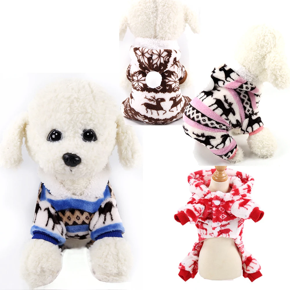 Зимняя теплая одежда Коралловый флис Кота собаки любимчика Снежинка худи с