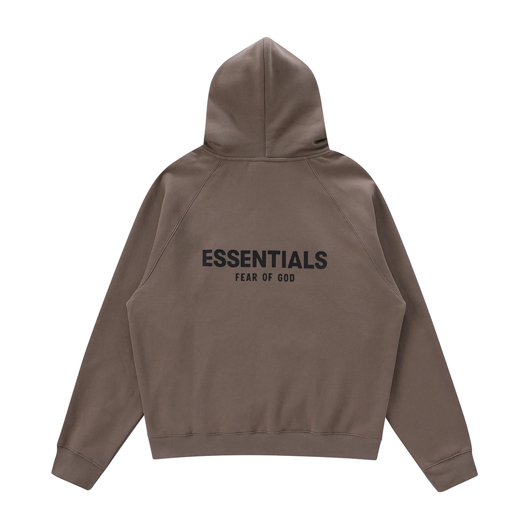 

21 New Fear Of God Essentials Letters Behind Plus Velvet High Street Hoodie Sweatshirt Couple FOG21112