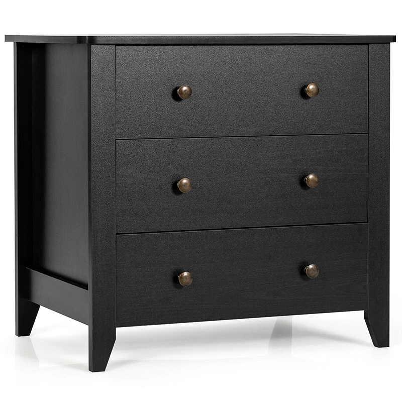 

3 Drawer Dresser Chest Drawers Bedside Table Durable Premium MDF Material Smooth Surface Natural Wood Grain Elegant Dresser