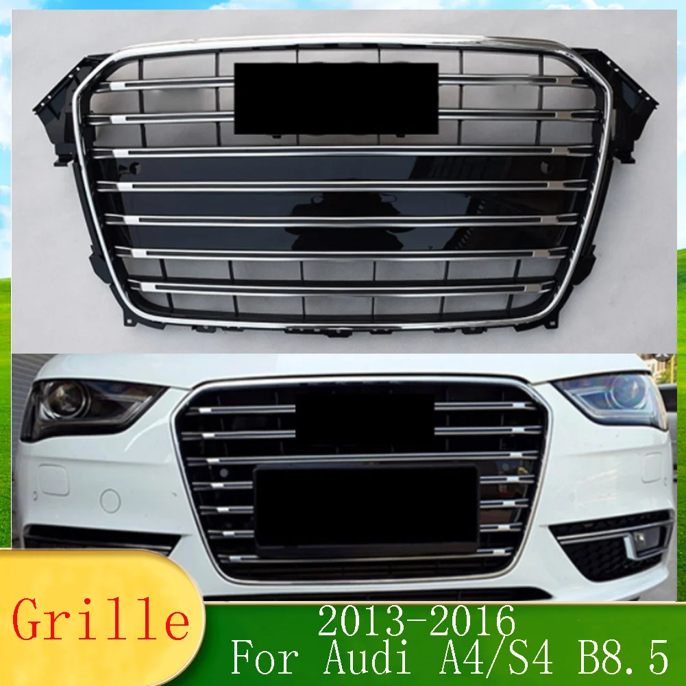 

Car modified front grille For Audi A4/S4 B8.5 2013 2014 2015 2016 (For S4 style) hexagonal honeycomb sports mesh racing grill