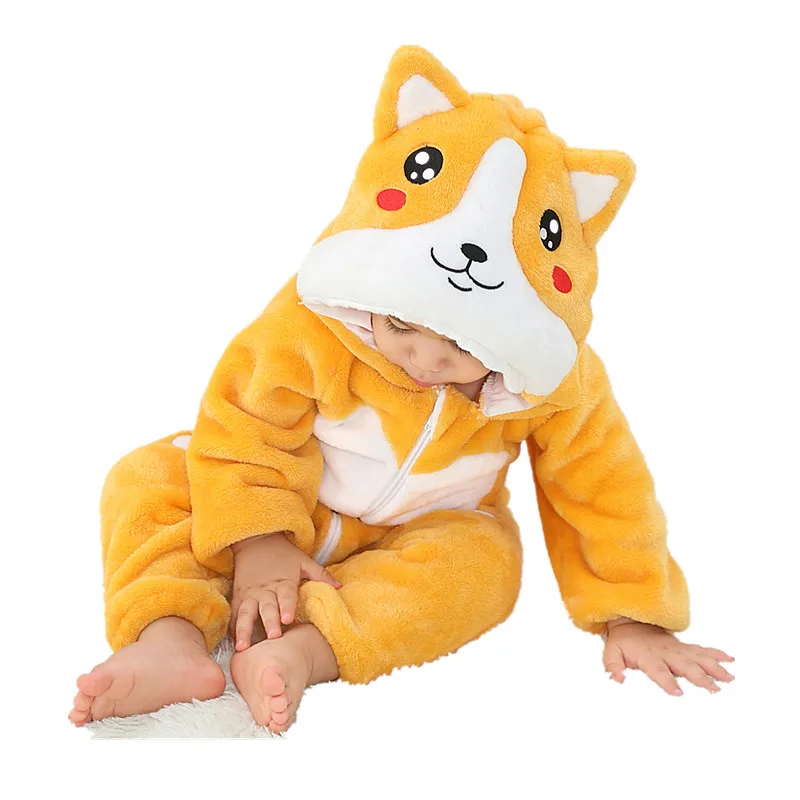 Monos de dibujos animados para beb&eacute;, pijama de unicornio Kigurumi, monos de invierno para ni&ntilde;o, disfraz de Animal, mono de conejito-5