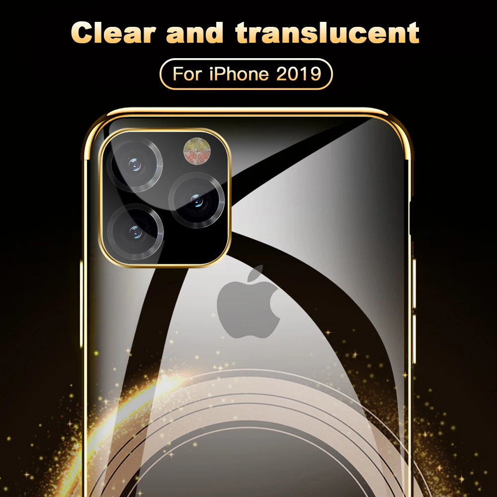 Luxury Case For iPhone 11 2019 Crystal Rubber Plating Frame TPU for Pro Max XS 7 8 6 6s Plus XR X Silicone Cover | Мобильные