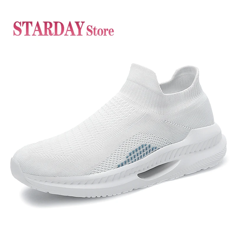 

New Casual Slip on Sock Shoes for Men 2021 Fashion Unisex Breathable Walking Sneakers Lightweight Zapatillas Deportivas Mujer
