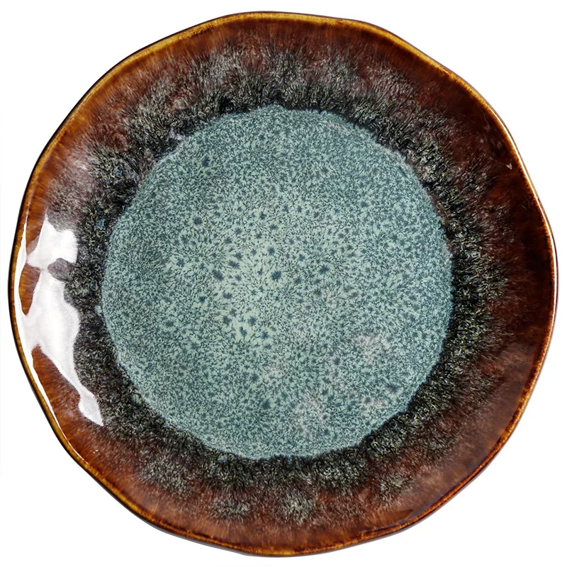 

LingAo Creative Western dish steak dish ceramic dish special-shaped dish Japanese sushi dish household dish flat dessert dish f