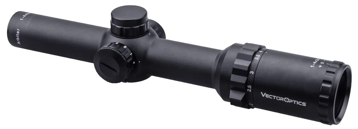 Vector Optics Arbiter 1-4x24 Hunting Riflescope Telescope Rifle Scope Center Red Dot Illumination w/ Mounts Tested.3006 AR15 AK