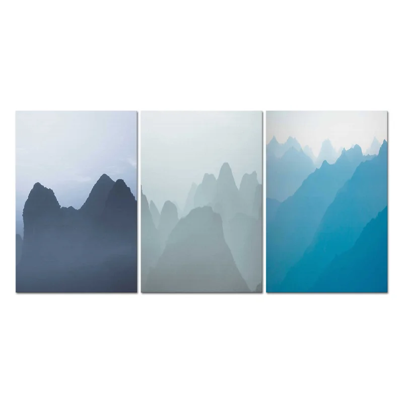 

Abstract Blue Gray Poster Canvas Painting Mountains Posters Prints Wall Art for Living Room Home Decorative Paintings