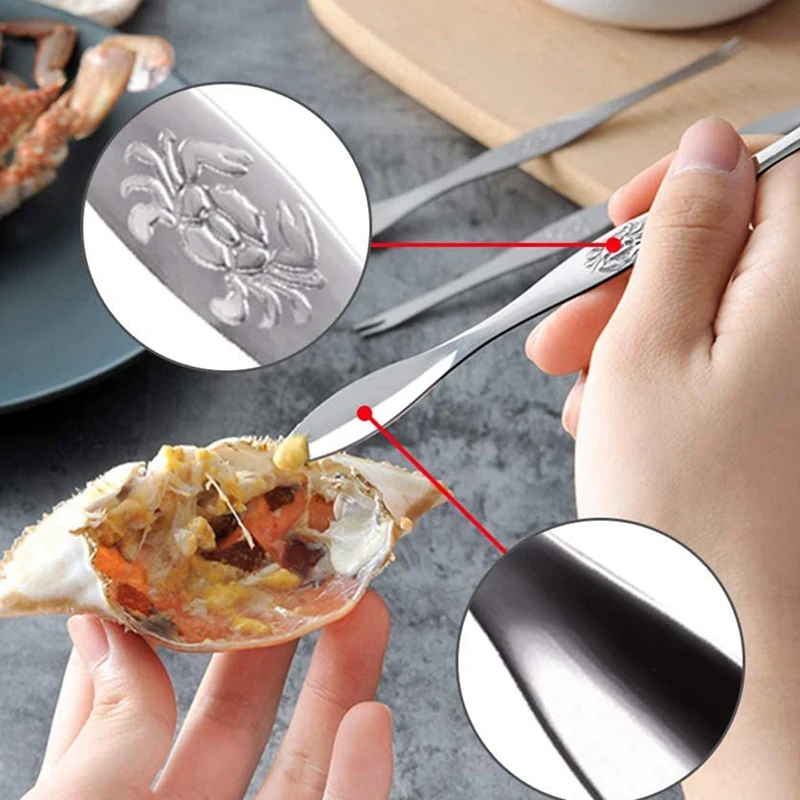

Crab Leg Cracker and Tool Seafood Tool Kit Set of 16,Lobster Crab Cracker Lobster Shell Forks Seafood Forks Crab Mallets