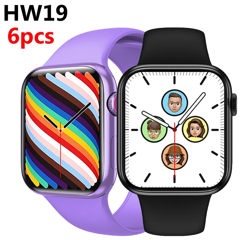 

6pcs HW19 Smart Watch Double Buttons Music Player Call Reminder Sleep Monitor Smartwatch Sports pk W46 iWO 13 W66 HW22 HW16 W56