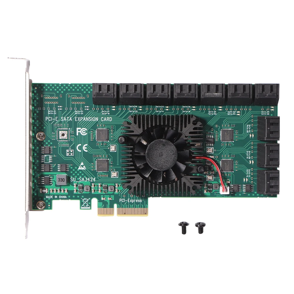 

SA3424-A2 20 Port PCIE Adapter PCI-Express X4 to SATA 3.0 6Gbps ASM1064 Mining Riser Expansion Card Controller for Desktop PC