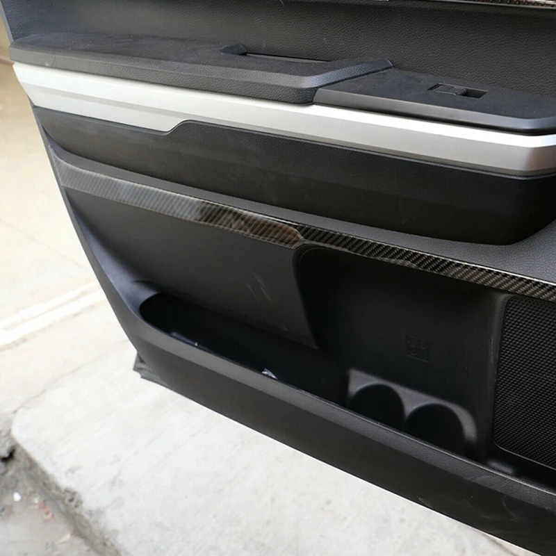 Carbon Fiber Door Decoration Stickers Trim Cover for Toyota 2014 2015 2016 2017 2018 2019 2020 2021 (Black) | Автомобили и