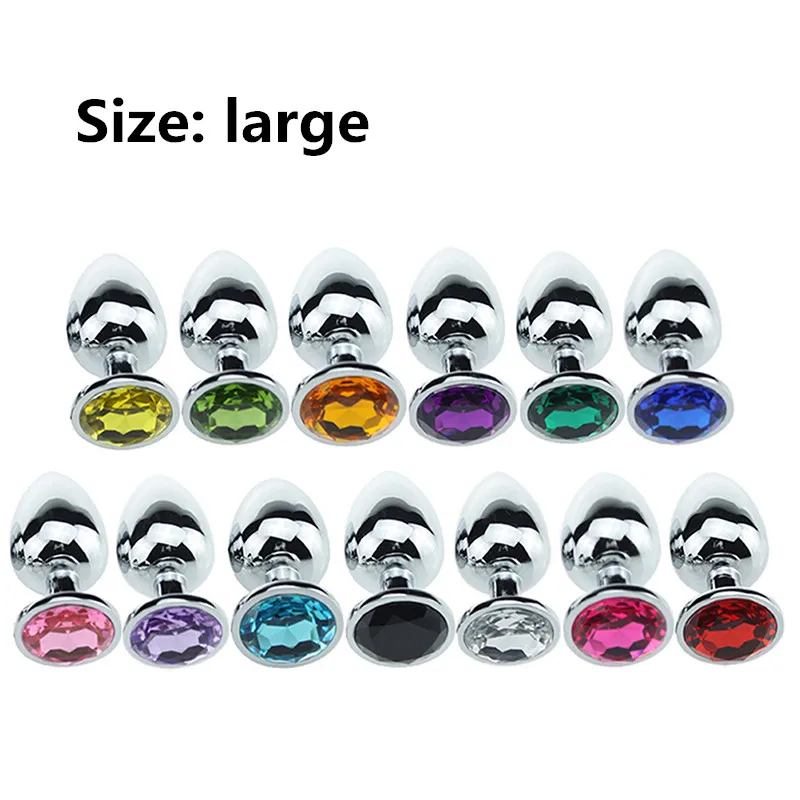 Анальная пробка с кристаллом из нержавеющей стали круглая стимулятор-пробка