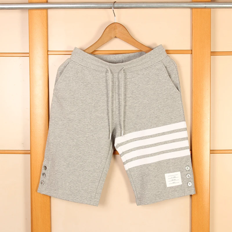 TB 2021 brand men's Casual Shorts Summer Split Cotton Sports Trousers men Striped Panelled Jogger Track Shorts beach pants