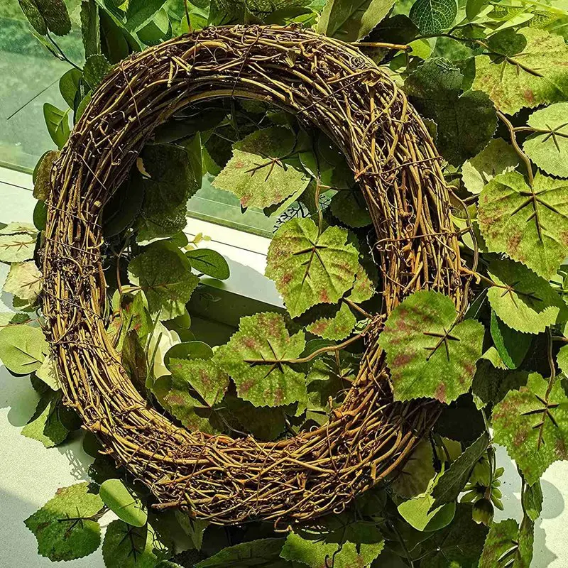 

22 Inch Door Wreath Eucalyptus Leaves Daisy White Rose Wreaths Spring Summer Front Door Artificial Green Wreath Home