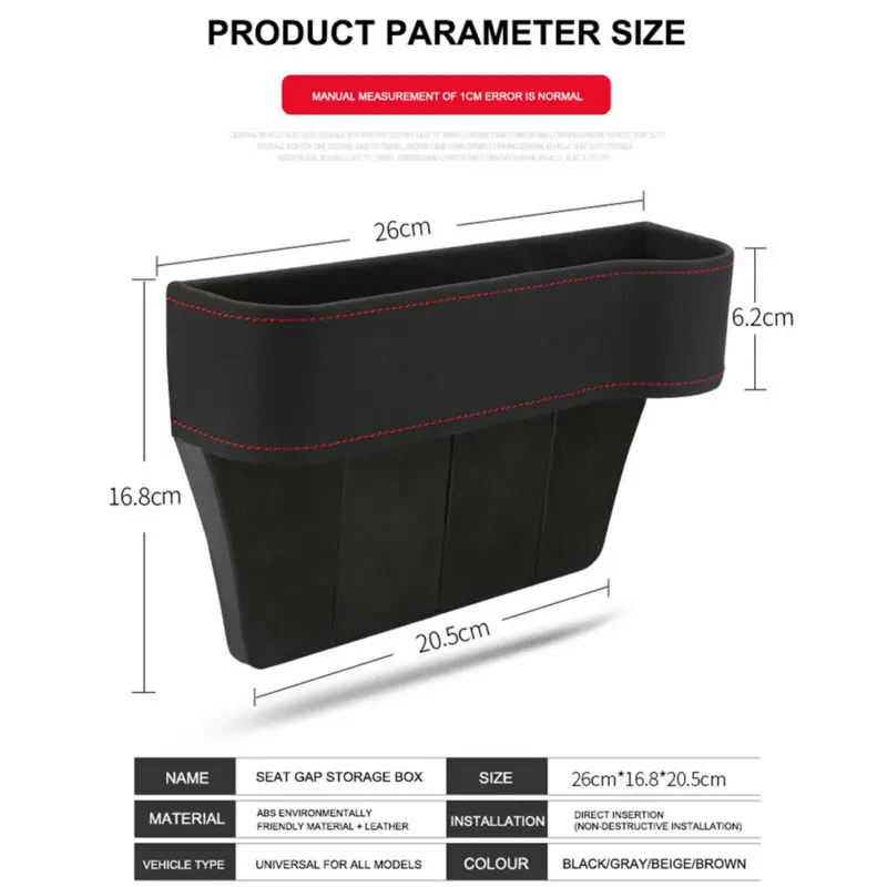 Car Seat Gap Slit Pocket Catcher Organizer Luxury PU Leather Storage Box Phone Bottle Cups Holder Auto Stowing | Дом и сад