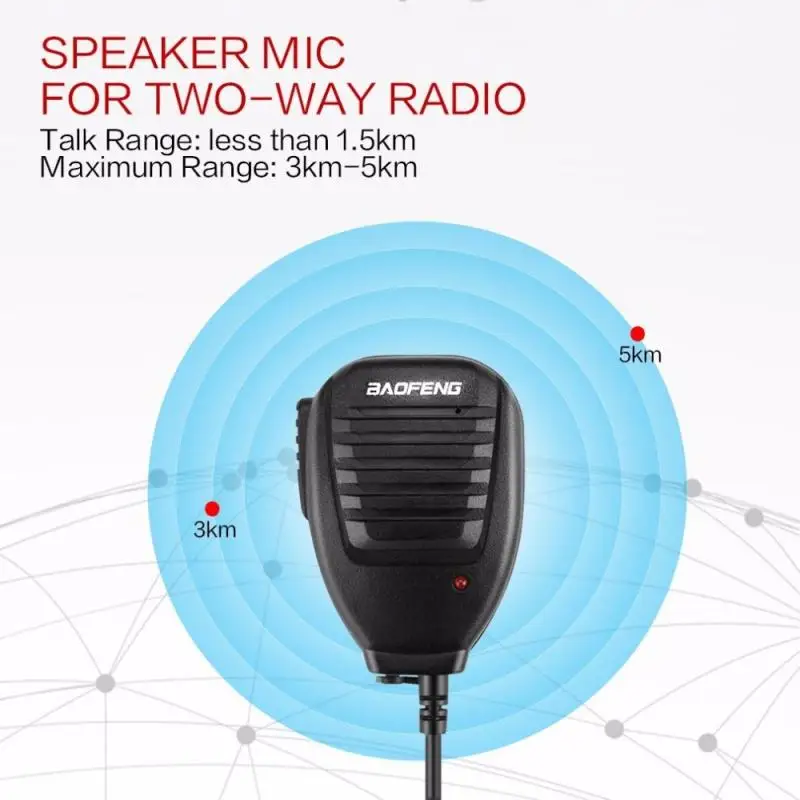 Baofeng водонепроницаемый PTT плечевой микрофон для TYT Walkie Talkie UV-5R BF-888S UV-82 |