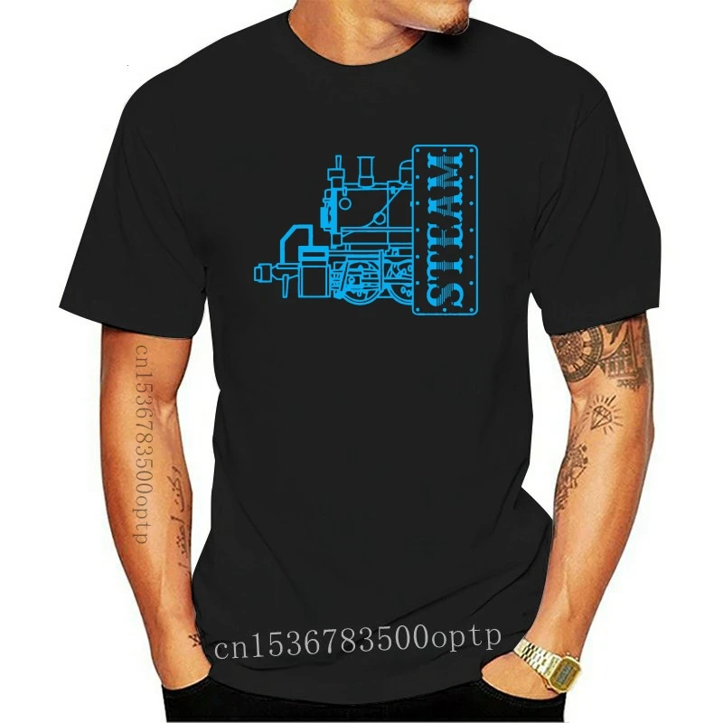 

New Steam Engine Locomotive T Shirt Train Railway Steam Tank Track Engine