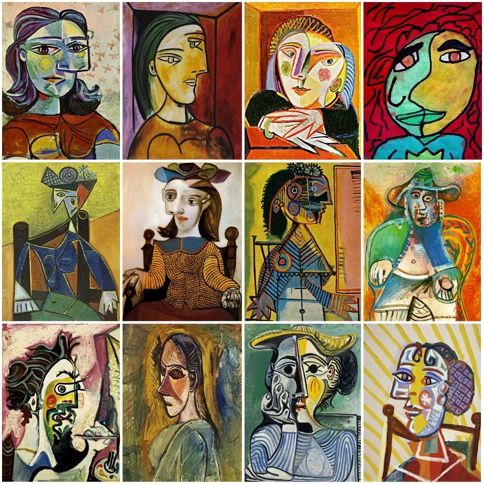 

Diy 5D Diamond Abstract CHome Decoration Embroidery Picasso Painting Picture Cross Stitch Full Round Drill Cubism Wall Sticker
