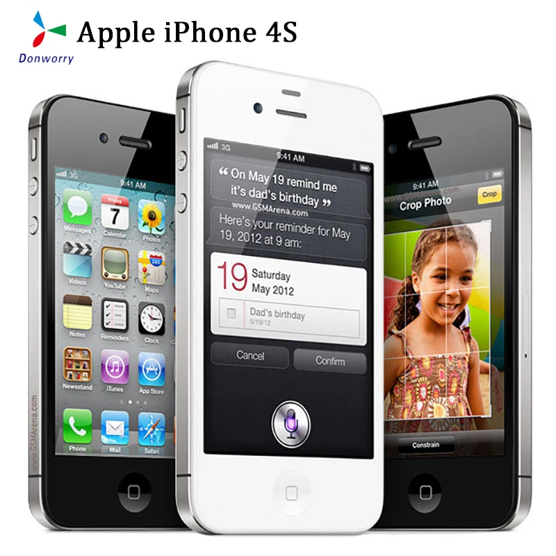 

Used Apple IPhone 4s 3.5inch Screen 8/16/32/64GB Unlocked Mobile Phone Dual-Core 8MP Camera WIFI GPS Smartphones Celulares