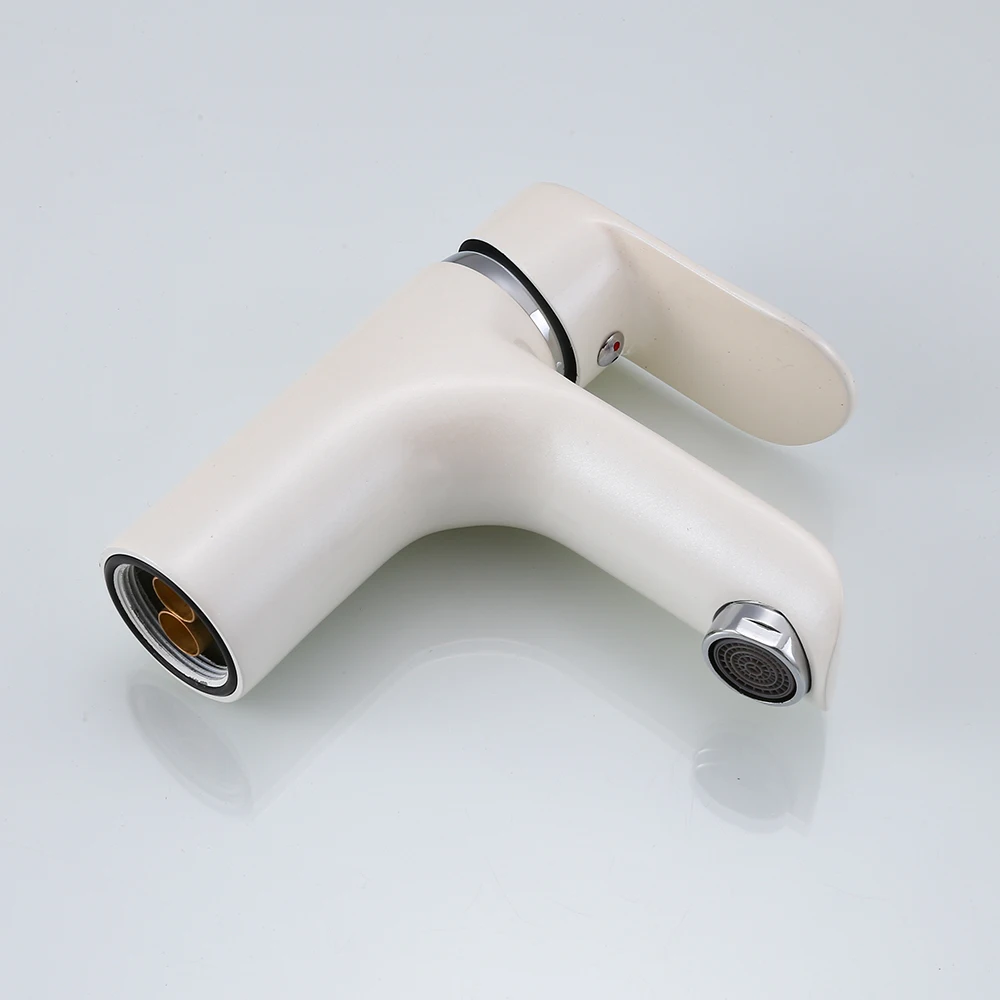 Уникальный белый кран для раковины с хромированной ручкой смеситель воды в