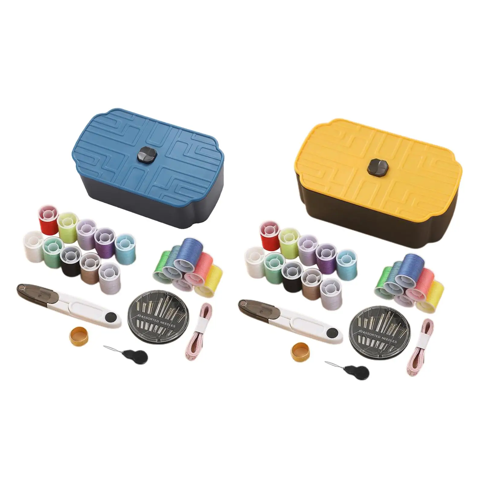 

Portable Sewing Box Organizer 16pcs Thread Scissors 30pcs Needles