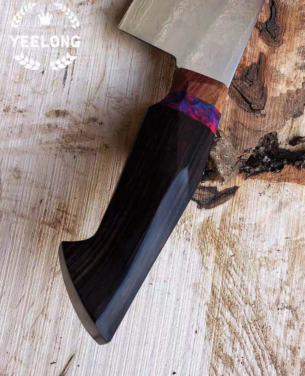 Дамасский нож шеф-повара, японский кухонный нож Gyuto, инструмент для приготовления мяса vg10, ядро из нержавеющей стали со стабилизированной деревянной ручкой