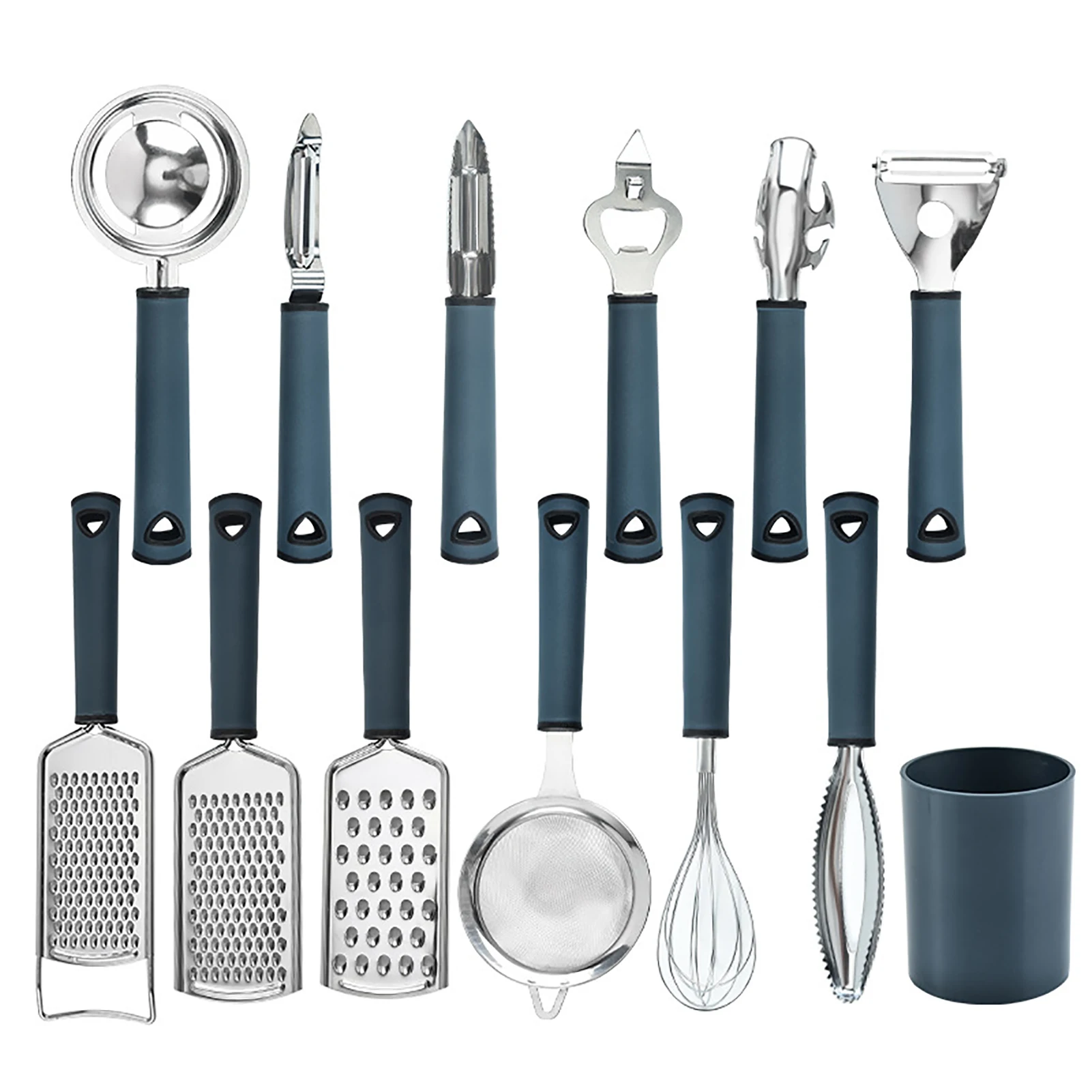 

12pcs /set Grater Bottle Opener Mesh Strainer Stainless Steel Fish Scaler Cookware Utensils Kitchen Tool