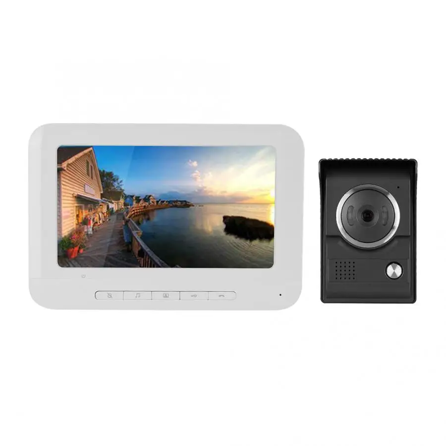 7-дюймовый ИК TFT-LCD Цвет HD видео домофон монитор дверной звонок и наблюдение 100-240V