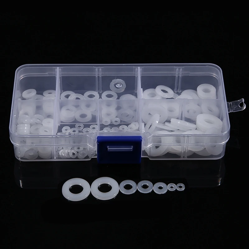 250 шт. Белая нейлоновая плоская шайба прокладка изолированная комплект колец для