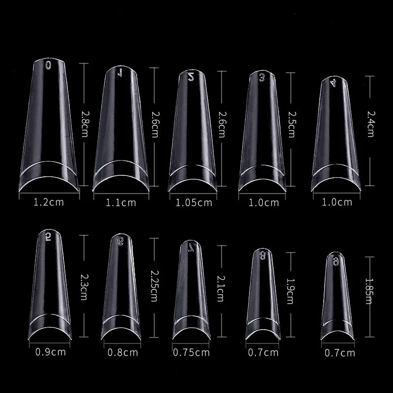 500 шт акриловые накладные ногти плиссированные не трассировка кончик ногтей