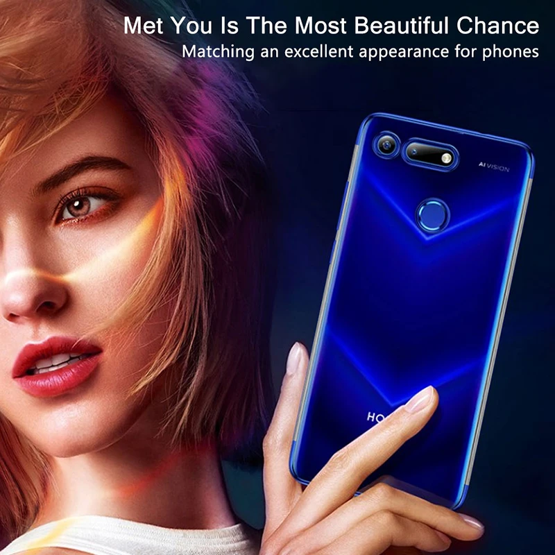 Phone Case For Huawei Honor V10 Transparent Plating Silicone Slim Back Cover View10 View 20 V20 Coque |