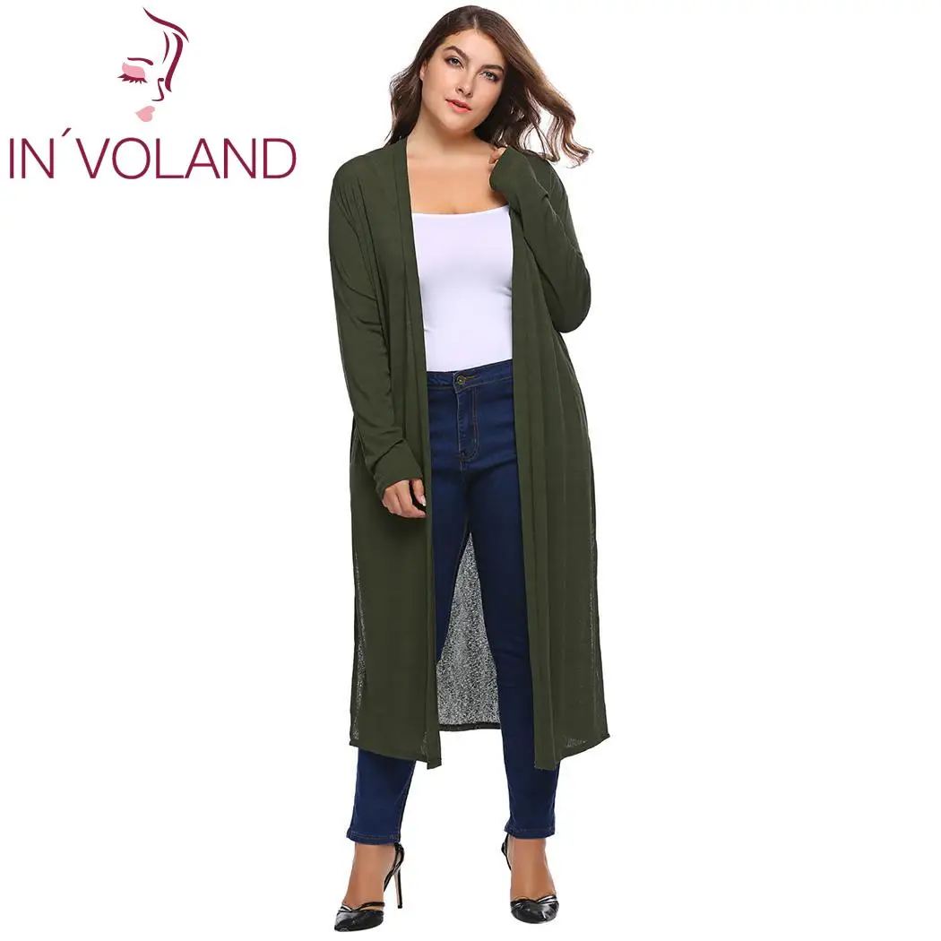 IN'VOLAND женские кардиганы Свитера размера плюс Женские повседневные осенние