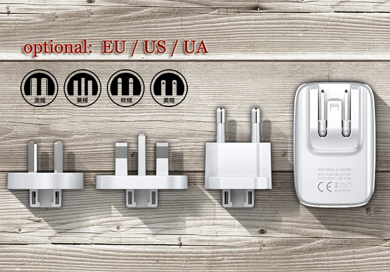 Быстрое зарядное устройство LDNIO с 2 USB портами штепсельная вилка А адаптер для