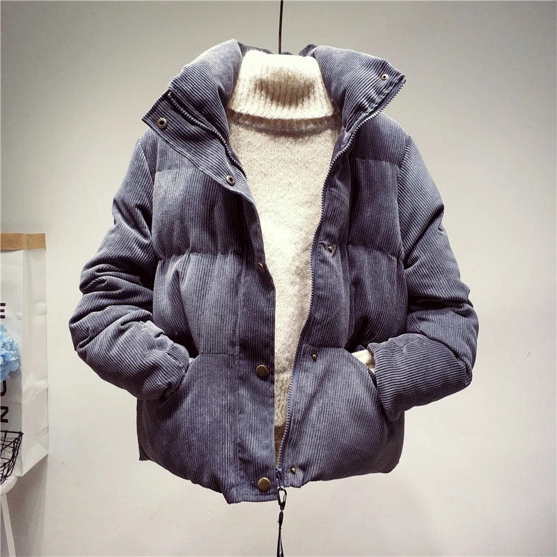 Женская Вельветовая куртка Yocalor Повседневная Свободная однотонная из хлопка в