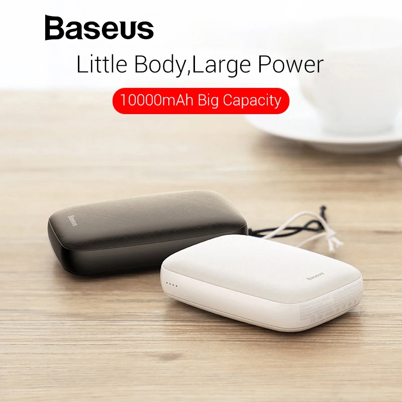 Baseus 10000 мАч Мини банк питания для iPhone samsung huawei Xiaomi Внешний аккумулятор портативный usb зарядка внешний аккумулятор