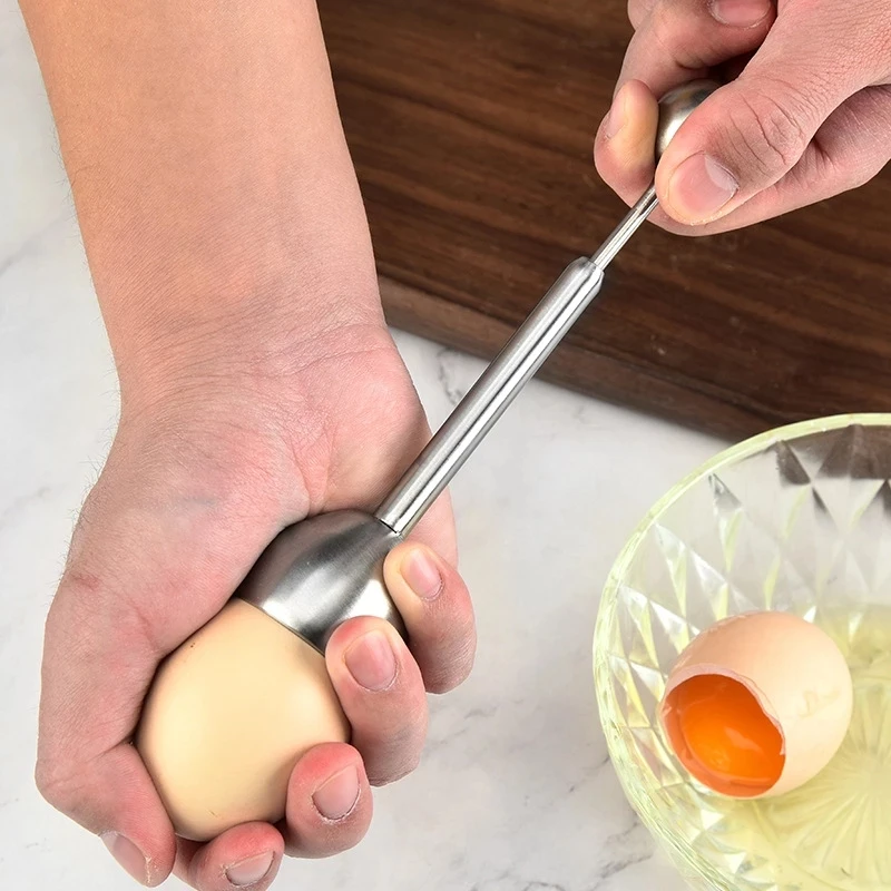 

Stainless Steel Manual Shell Opener Boiled Egg Topper Poached Raw Egg Shell Opener Egg Beater French Creative Kitchen Tool Set