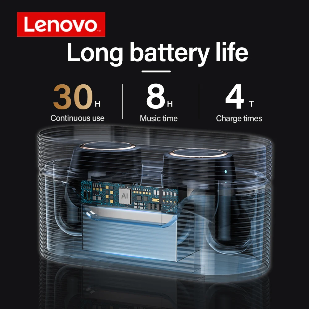 Lenovo наушники вкладыши TWS Bluetooth 5 0 Наушники Беспроводные спортивные IPX5 из