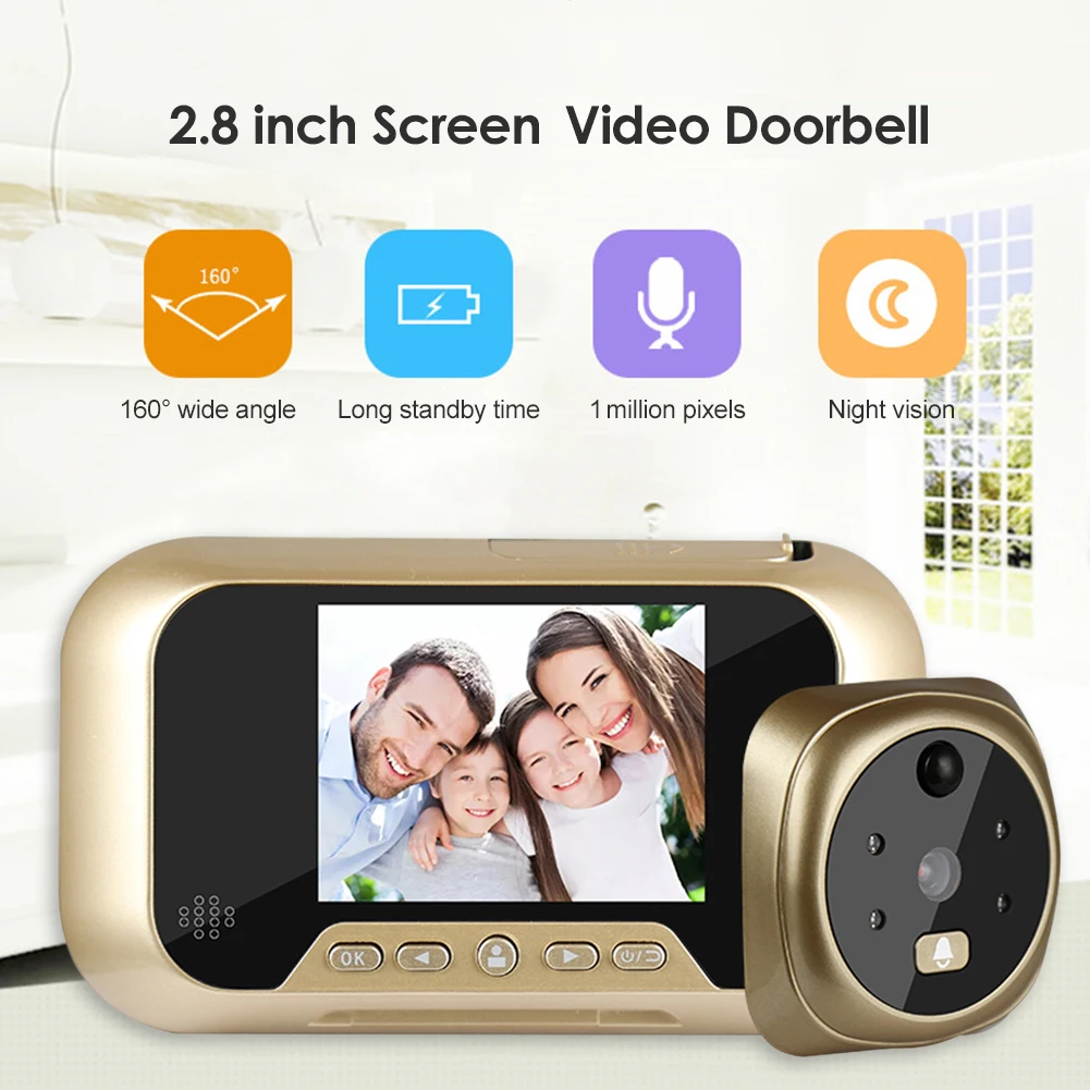 

Smart IP WIFI Doorbell Video Intercom 2.8 inch LCD Digital Doorbell 1MP 160 Degree Lens Door Camera Peephole Door Bell