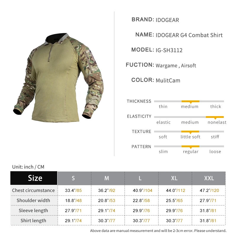 Военная Рубашка IDOGEAR G4 с налокотниками тактическая боевая рубашка камуфляжная